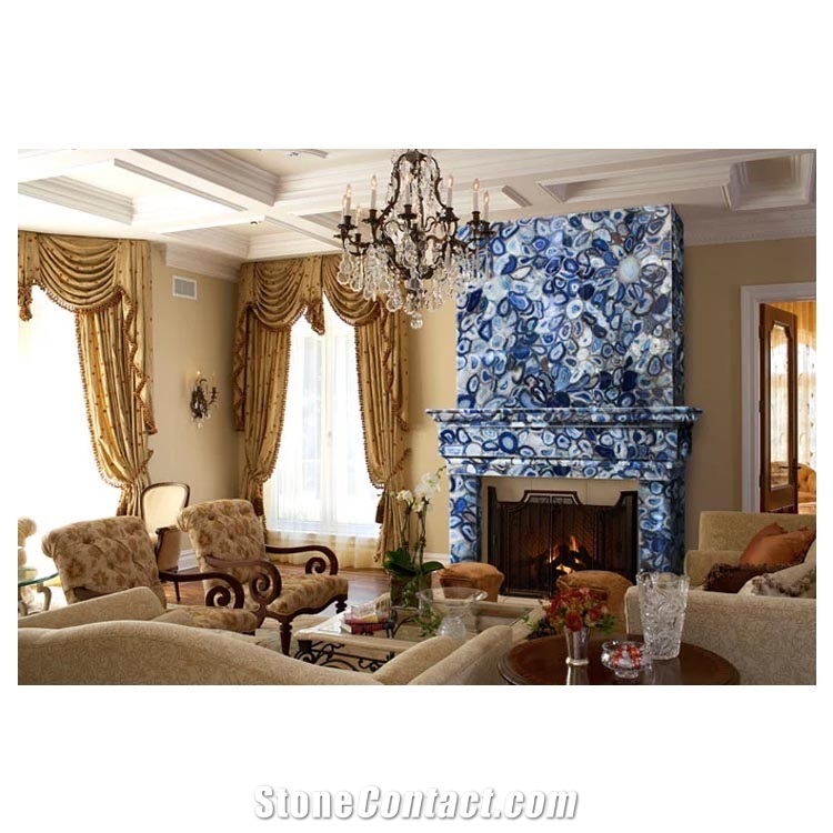 Blue Agate Bar Table Top/Luxury Wall Design