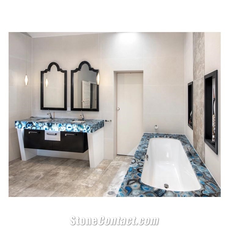 Blue Agate Bar Table Top/Luxury Wall Design