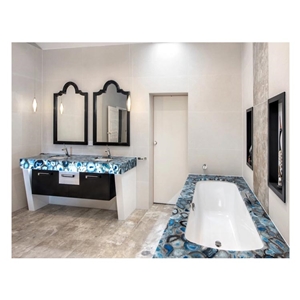 Blue Agate Bar Table Top/Luxury Wall Design