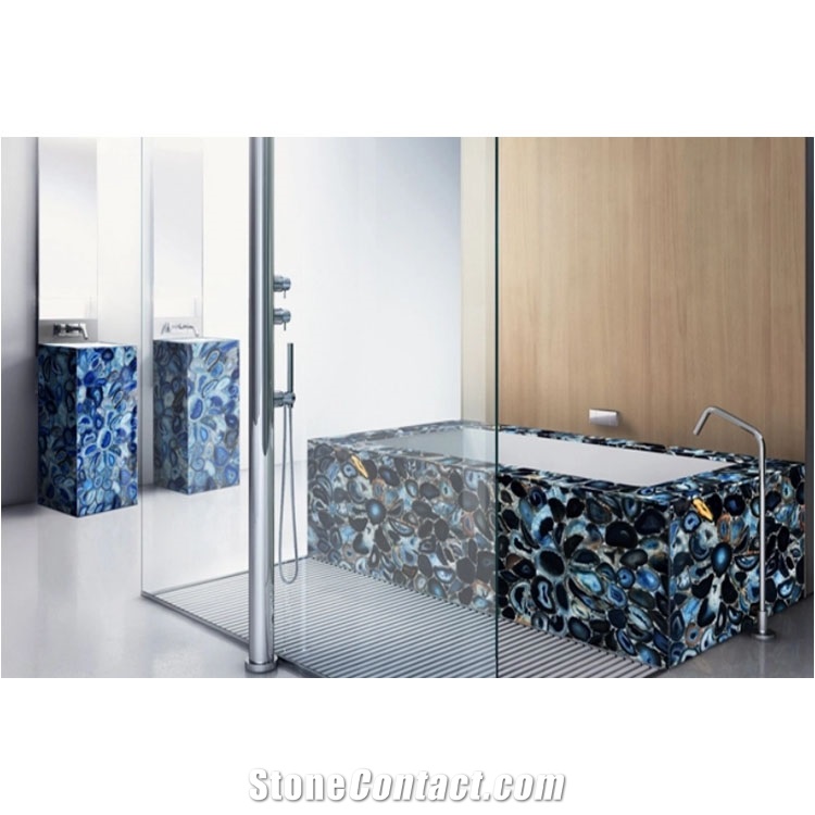 Blue Agate Bar Table Top/Luxury Wall Design