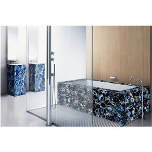Blue Agate Bar Table Top/Luxury Wall Design