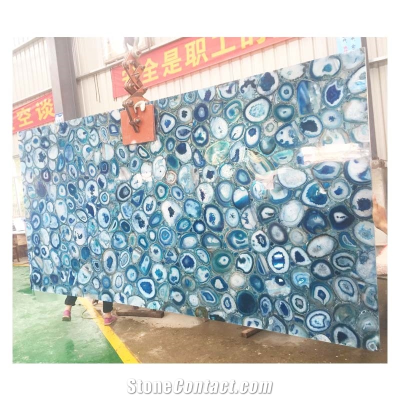 Blue Agate Bar Table Top/Luxury Wall Design