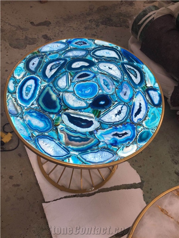 Blue Agate Bar Table Top/Luxury Wall Design