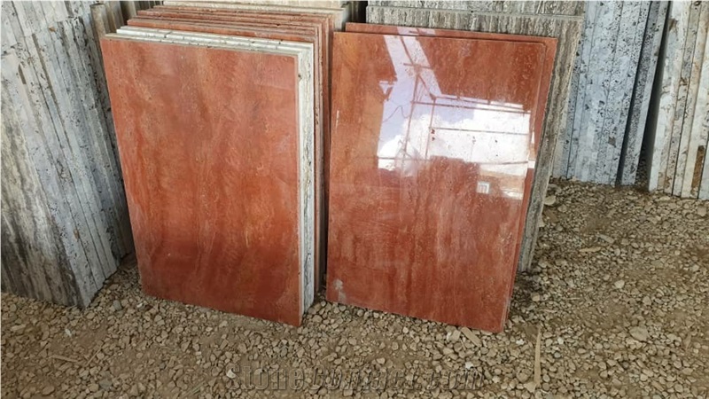 Red Travertine Tile, Iran Red Travertine