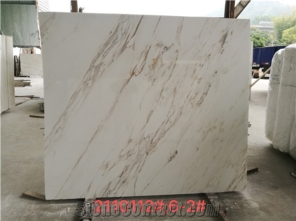 Calacatta Gold Cross Grain Slab Tile Wall Floor