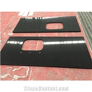 8mm 15mm Artificial Black Mirror Thin Quartz Stone Countertops