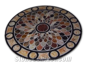 Bistro Country Style Desk Top Marble Stone, Outdoor Decor