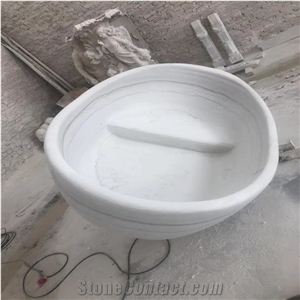 Luxury Beige Travertine Rectangle Bathroom Bathtub
