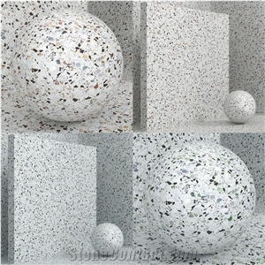 White Aritificial Terrazzo Interior Design Trim Wall Pattern