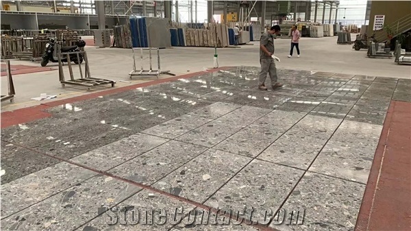 White Artificial Terrazzo Flooring Tile, Interior Decoration