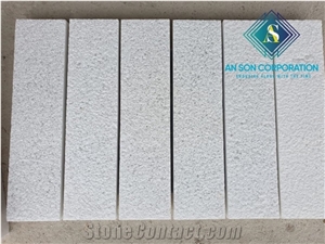 Bush Hammered White Marble Veneer