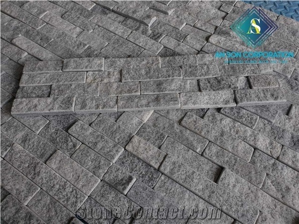 Split Face Black Marble Wall Panel