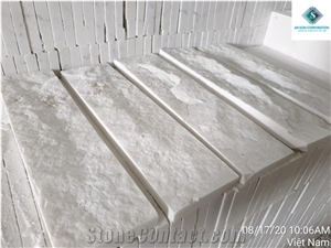 Split up Face Milky White Marble Wall Panel