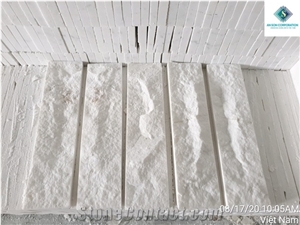 Split up Face Milky White Marble Wall Panel