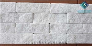 Tumbled Crystal White Marble Wall Panel Combination Design