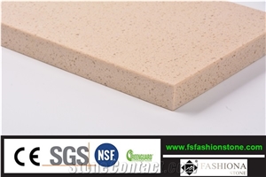 Cheap Beige Prefab Engineered Quartz Slab Fqg301t