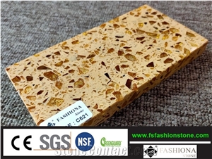 Gold Diamond Beige Engineered Artificial Quartz Slab C621