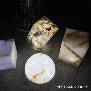 Stone Translucent Polished Alabaster Lighting Box