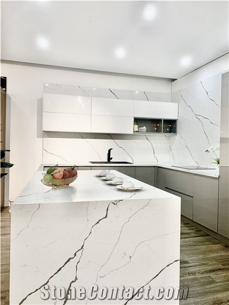 Calacatta Laza Quartz Vietnam Slabs