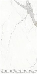 Arabescato Calacatta White Marble Slab Look Ceramic Tiles
