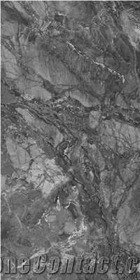 China Dark Grey Ceramic Glossy Porcelain Stone Tile Flooring