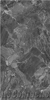 China Dark Grey Ceramic Glossy Porcelain Stone Tile Flooring