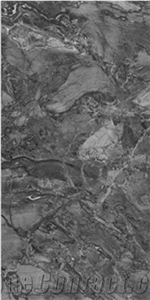 China Dark Grey Ceramic Glossy Porcelain Stone Tile Flooring