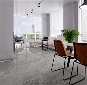 Diamond Grey Marble Look Tile Slabs Porcelain Glazed Ceramic