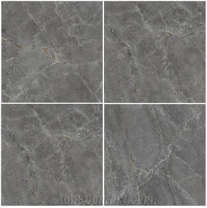 Fantasy Grey Dark Marble Look Glossy Ceramic Floor Tiles