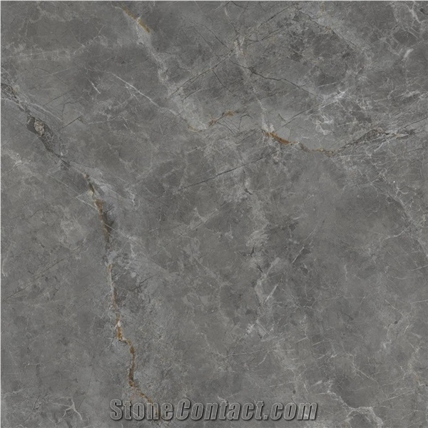 Fantasy Grey Dark Marble Look Glossy Ceramic Floor Tiles