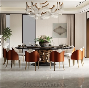 Glossy Silver Storm Marble Ceramic Glazed Porcelain Slabs