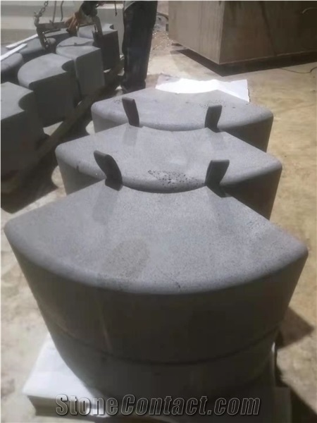 Haikou Owan Quarry Black Basalt Bluestone Kerbstone Sides