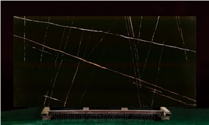 Artificial Quartz Stone Black Calacatta Quartz Slabs