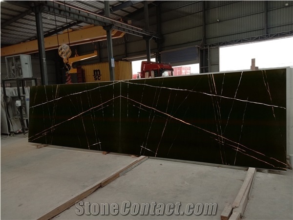 Artificial Quartz Stone Black Calacatta Quartz Slabs
