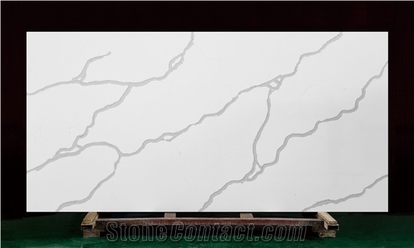 Artificial Stone Calacatta White Quartz Stone for Countertop