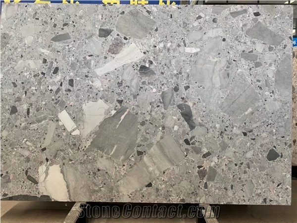 China Original Fossil Grey Marble for Restaurant Floor Tile