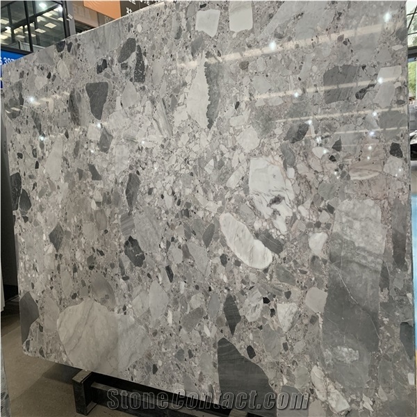 China Original Fossil Grey Marble for Restaurant Floor Tile