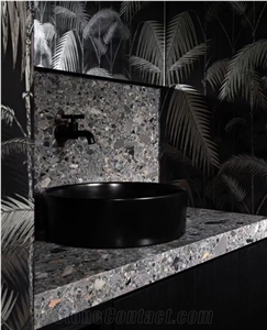 Italy Original Natural Fossil Grey Limestone Slab
