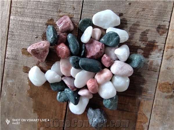 Mixing Color Pebbles Gravel Stones