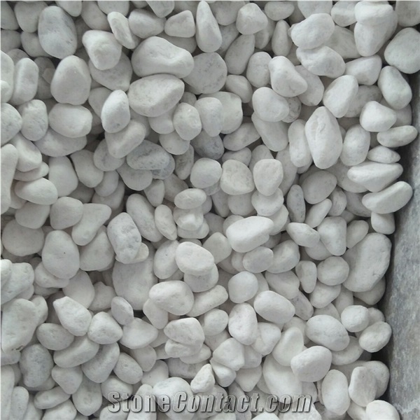 Tumbled Pebble Stone White Color Landscaping Stone
