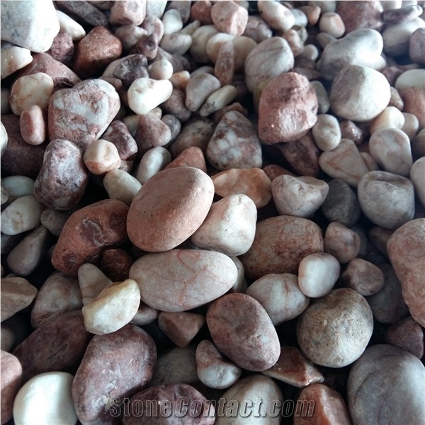 Tumbled Pebble Stone White Color Landscaping Stone