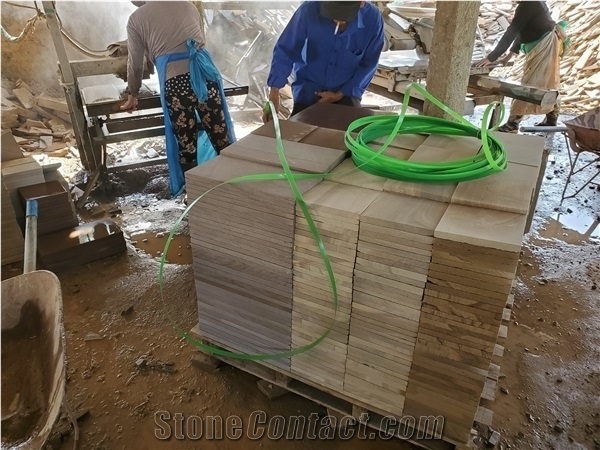 Yellow Sandstone Tiles Customized Size for Paving