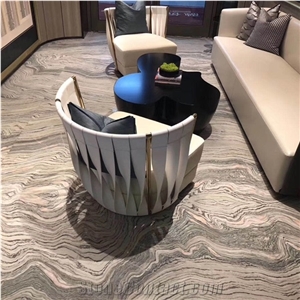 Grey Wave Vein Cloud Flower Marble Slab and Tiles