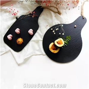 Black Slate Baking Cooking Stone Serving Plates