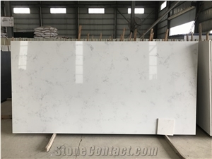 Carrara White Quartz Slabs Tiles Kitchen Bathroom Factory