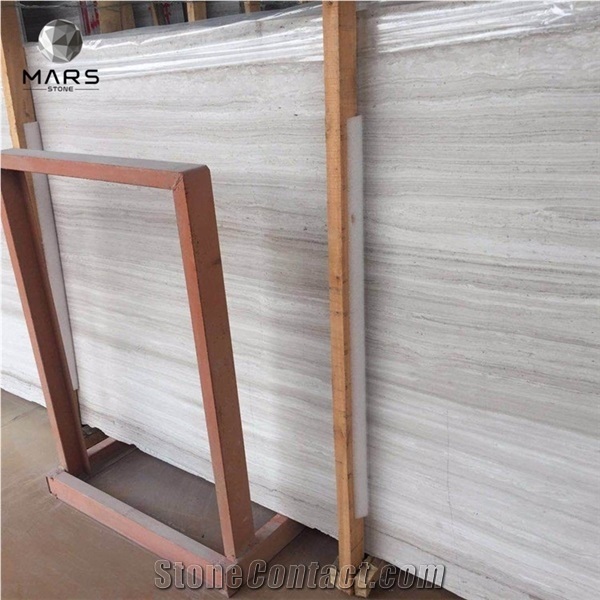 White Wooden Marble-Blocks Chenille Marmol Blanco Slab