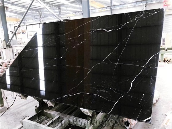 Chinese Cheap Black Marquina Marble Slab Price