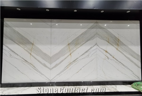 Italy Calacatta Vagli Cremo White Marble Slab