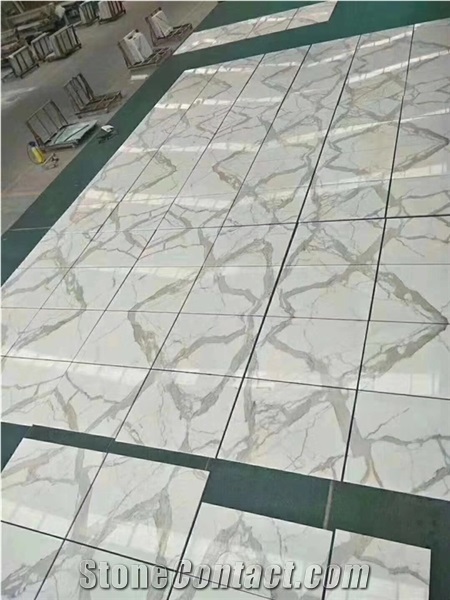 Polished Calacatta Campocecina Bianco Marble Slab