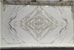 Polished Italy Calacatta Ducale Marble Slab